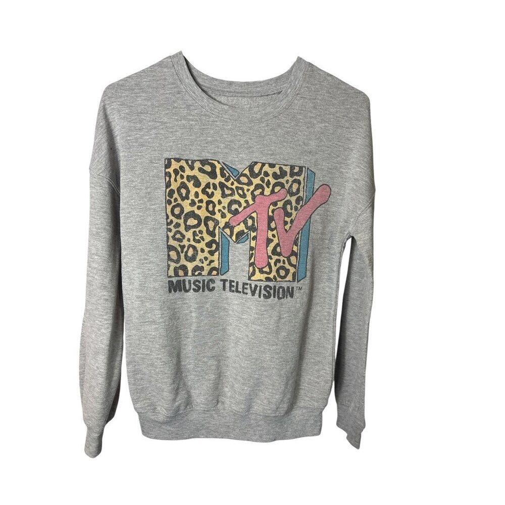 MTV Animal Print Women's Gray Sweater - Picture 2 of 6